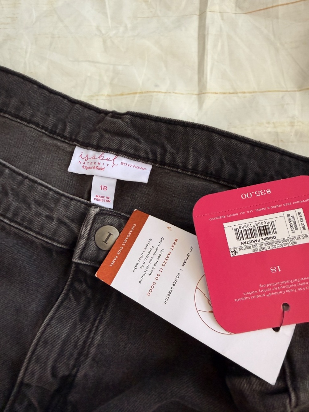 Isabel Maternity Boyfriend Jeans | 18 | NWT | Relaxed Fit Maternity Denim - Picture 6 of 9